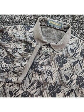 Vtg Descente International Collection Golf / Polo Shirt Size XL Floral 3D Cotton